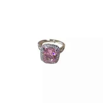 Большие квадратные кольца со стразами Винтажное преувеличенное кольцо Блестящий кристалл Открытое кольцо Женский подарок розовый