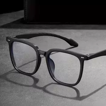 Большие квадратные очки с большим лицом, женские, анти-синий свет, компьютерные очки, мужские, большие оптические очки, оправа чёрный