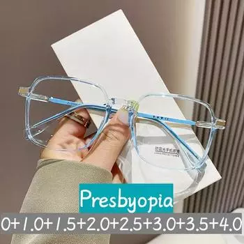 Большие квадратные женские очки для чтения, унисекс, компьютерные очки с антисиним светом, мужские и женские, роскошный дизайн с сердечком, пресбиопия, от 0 до +4,0 0(anti-blue) чёрный
