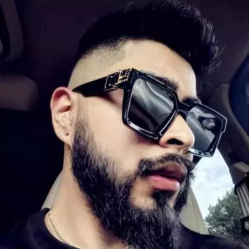 Большие квадратные женские солнцезащитные очки винтажные черные красные леопардовые для мужчин солнцезащитные очки неполяризованные очки серый/чёрный