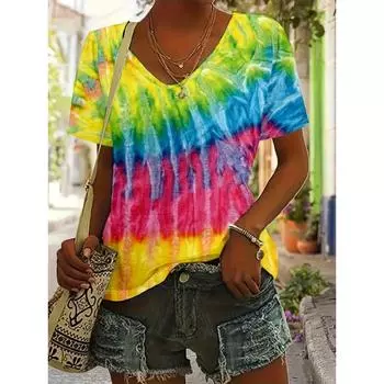 Большие летние топы 2021 года, новые женские футболки с коротким рукавом и 3D-цветочным принтом, свободные повседневные женские футболки, размер S