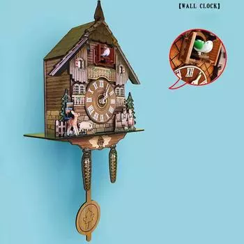 Большие модные деревянные часы с кукушкой, настенные часы с кукушкой, традиционные деревянные часы для гостиной, настенные часы для дома, декор