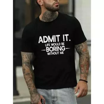 Большие мужские хлопковые летние футболки с короткими рукавами и английскими буквами S