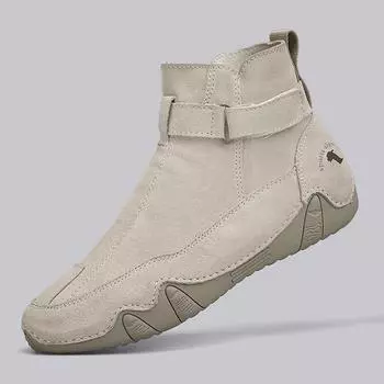 Большие мужские кожаные ботинки Martin с боковой молнией — высокие, сшиты вручную для осеннего отдыха на свежем воздухе. 42