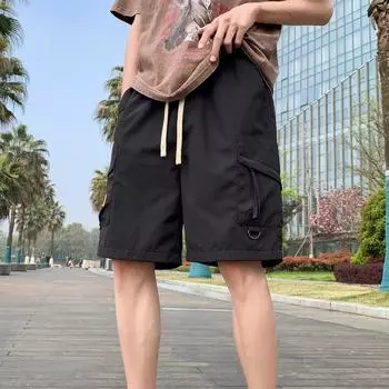 Большие мужские повседневные свободные быстросохнущие однотонные универсальные эластичные шорты с ощущением льда 8XL