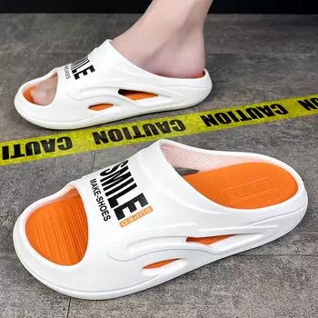 Большие мужские противоскользящие износостойкие модные уличные спортивные пляжные туфли, сандалии, тапочки, домашние сандалии для отдыха 37/38 чёрный