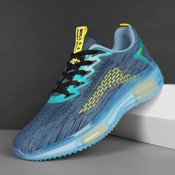 Большие мужские туфли, дышащая сетчатая обувь, повседневная обувь, спортивная обувь, кроссовки для бега на толстой подошве, увеличивающие рост 39 чёрный