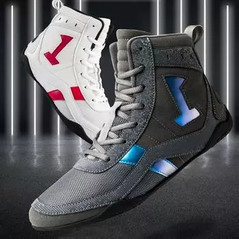 Большие мужские/женские боевые боксерские туфли, универсальная тренировочная обувь, мотоциклетные ботинки, женские боксерские туфли 35 белый