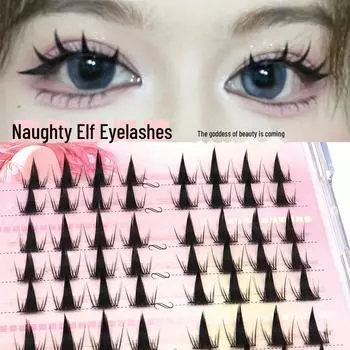 Большие накладные ресницы Naughty Elf Devil: Натуральные, густые, сегментированные пучки для создания образа Барби в стиле комиксов — идеально для новичков