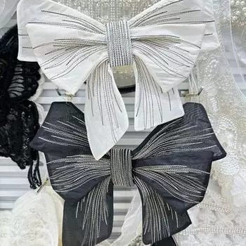 Большие нашивки в виде галстука-бабочки для одежды, пришивные аппликации на футболки, аксессуары для значков without pin белый