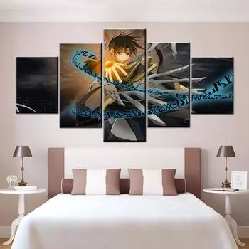 Большие настенные фотографии, 5 панелей, живопись, 07, плакат «Призрак», японский аниме-комикс, постер с принтом в рамке, японский мультяшный постер CU-1719A 20x35cm*2 20x45cm*2 20x55cm*1