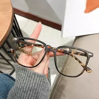 Большие негабаритные антисиние очки для близорукости, модные квадратные очки с диоптриями по рецепту, унисекс, женские роскошные очки для близорукости 0(anti-blue light)