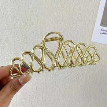 Большие Неправильной Формы Металлические Захваты для Волос Женские Y2k Однотонная Волнистая Заколка Панк Стиль Серебристые Зажимы-Клешни Аксессуары для Волос для Девочек