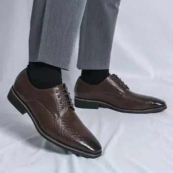 Большие новые кожаные туфли, модный деловой тренд, официальная обувь, мужская кожаная обувь в британском стиле 38