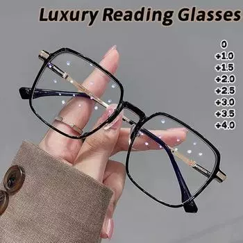Большие очки для чтения, модные антисиние очки для дальнозоркости, женские оптические очки высокой четкости 0(anti-blue) чёрный