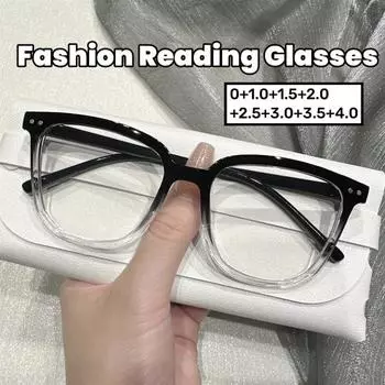 Большие очки для пресбиопии, унисекс, для женщин и мужчин, очки для чтения с защитой от синего света, модные квадратные очки для дальнозоркости до +4,0 0anti-blue чёрный
