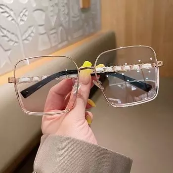 Большие очки с защитой от синего света, женские и мужские оптические очки для защиты глаз, ультра легкие очки для офиса, компьютерные очки прозрачный розовый