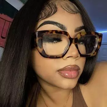 Большие очки в толстой оправе синего цвета в стиле ретро для женщин и мужчин, модные черные очки, квадратные компьютерные очки прозрачный розовый