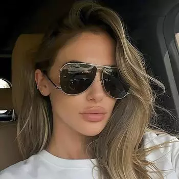 Большие овальные солнцезащитные очки женские винтажные панк-солнцезащитные очки в металлической оправе мужские роскошные трендовые оттенки UV400 очки