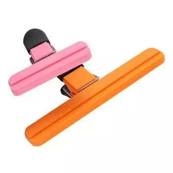 Большие пластиковые зажимы для пищевых пакетов разных размеров для надежного и плотного закрепления пакетов с кофе и хлебом синий