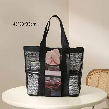 Большие пляжные сумки, водонепроницаемая, сетка, защищающая от песка, для пляжа, бассейна, путешествий, хранения, сумка-тоут 45x33x33cm