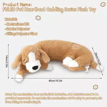 Большие плюшевые игрушки для собак, подарки на день рождения для собак, игрушки для успокоения сердцебиения домашних животных, жевательные игрушки для собак, успокаивающие игрушки для домашних животных, игрушки для поведенческой дрессировки