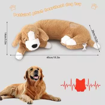 Большие плюшевые игрушки для собак, подарки на день рождения для собак, игрушки для успокоения сердцебиения домашних животных, жевательные игрушки для собак, успокаивающие игрушки для домашних животных, игрушки для поведенческой дрессировки