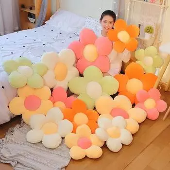 Большие подушки с подсолнухами, маленькие подушки с ромашками, лепестки цветов, милые подарки на день рождения, украшения для дома, спальня, офисные принадлежности 40CM жёлтый