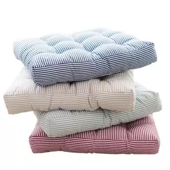 Большие полосатые напольные подушки Большие подушки для стула для медитации Толстая квадратная подушка для сиденья Скамья для йоги Подушка для кресла-качалки Татами 45x45cm