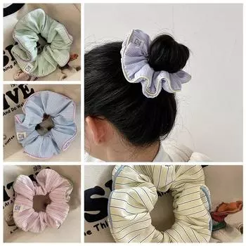 Большие полосатые резинки для волос эластичная женская резинка для волос симпатичная корейская веревка для волос дорожная синий