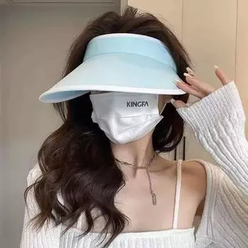 Большие поля пустая верхняя солнцезащитная шляпа женская летняя ледяная шелковая солнцезащитная шляпа с защитой от ультрафиолета велосипедная солнцезащитная шляпа ветрозащитная летняя прохладная шляпа белый
