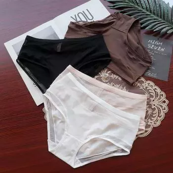 Большие полые трусы с сеткой и средней талией женское нижнее белье женские трусики-трусы из шелка, приподнимающие ягодицы, удобные женские треугольные трусики M чёрный