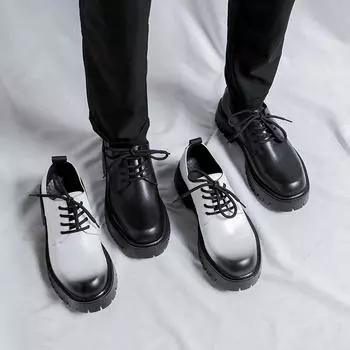 Большие повседневные кожаные туфли мужские новые ежегодные ботинки Martin с толстой подошвой и круглым носком 5691-R 39 белый