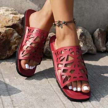 Большие повседневные повседневные тапочки на плоской подошве для женщин, однотонные белые пляжные сандалии в стиле ретро с квадратным носком 43 чёрный