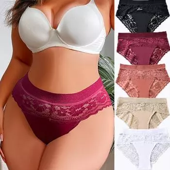 Большие пышные женские трусы больших размеров с высокой талией, женские трусики больших размеров, трусики XL чёрный