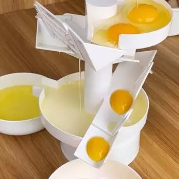 Большие яйца Яйцерезки/сепаратор Быстрый яичный белок Сепаратор Машина Портативный яичный желток Разделитель Инструмент Кухонный инструмент для выпечки белый