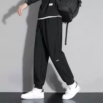 Большие размеры 10XL мужские нейлоновые весенние эластичные спортивные повседневные водонепроницаемые брюки со шнурком 10XL чёрный