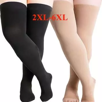 Большие размеры, 2 цвета, 1 пара, женские и мужские компрессионные чулки, компрессионные носки унисекс, снимающие стресс, спортивные носки L/XL чёрный