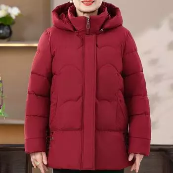 Большие размеры 2XL-7XL, женские зимние короткие парки среднего возраста, элегантная женская куртка с капюшоном, повседневная, толстая, теплая верхняя одежда, зимние пальто 2XL чёрный