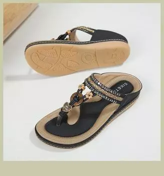 Большие размеры 35-42 Женские сандалии Поддержка свода стопы Летние пляжные сандалии Удобная обувь для ходьбы Бохо Шлепанцы Сандалии для женщин 36 абрикосовый