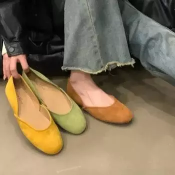 Большие размеры 35-43 Женская обувь Весенние туфли конфетного цвета Женские туфли без застежек на плоской подошве Женская обувь Осенние туфли-лоферы Zapatos Mujer WSH2214 35