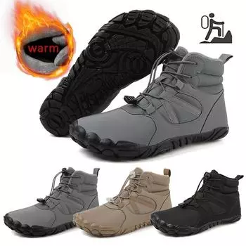 Большие размеры 36-47 зимние босые ботинки водонепроницаемые зимние кроссовки с меховой подкладкой широкий носок зимние ботинки женские мужские плюшевые походные ботинки 38