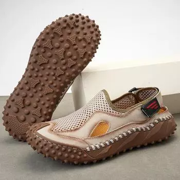 Большие размеры 38-46, модные летние высококачественные мужские туфли из натуральной кожи, роскошные сандалии из воловьей кожи с противоскользящей сеткой для вождения, бесплатная доставка 39