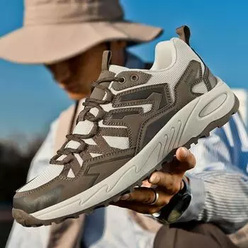 Большие размеры 39-47 кроссовки для мужчин обувь для бега на открытом воздухе повседневные туфли на плоской подошве походные износостойкие мужские кроссовки для треккинга 39 чёрный