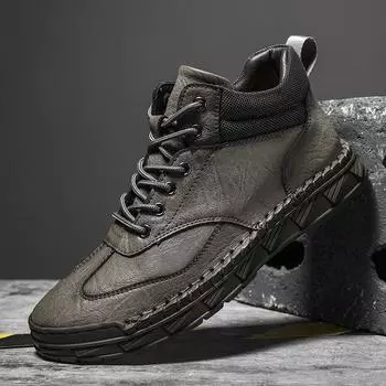 Большие размеры 39-48 Мужская обувь Кожаные туфли на плоской подошве Уличные мужские кроссовки Дышащая мужская повседневная обувь 39 чёрный