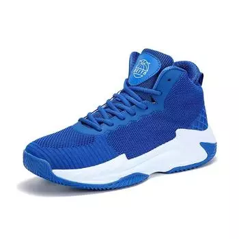 Большие размеры 39-48 Мужские баскетбольные ботинки Сетчатые дышащие баскетбольные кроссовки Новый стиль баскетбольные тренировочные кроссовки для активного отдыха 39 синий