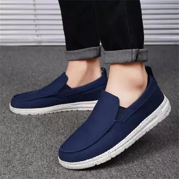 Большие размеры 39-48, новые весенние повседневные мужские парусиновые туфли, дышащие туфли на плоской подошве для мужчин, модные парусиновые мокасины без застежек 39 бежевый