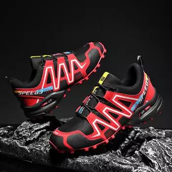 Большие размеры 39-48, походные кроссовки для мужчин, камуфляжные кроссовки, удобные кроссовки для бега и скалолазания для мужчин, нескользящие кроссовки для бега, тренировочные ботинки 46 красный