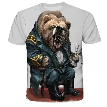 Большие размеры 3D цифровая печать животных джиу-джитсу для взрослых повседневные свободные футболки с круглым вырезом и короткими рукавами мужские 7XL