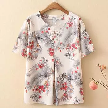 Большие размеры 3XL-8XL, элегантные блузки большого размера для женщин, повседневные свободные женские топы с коротким рукавом, летняя винтажная одежда 3XL